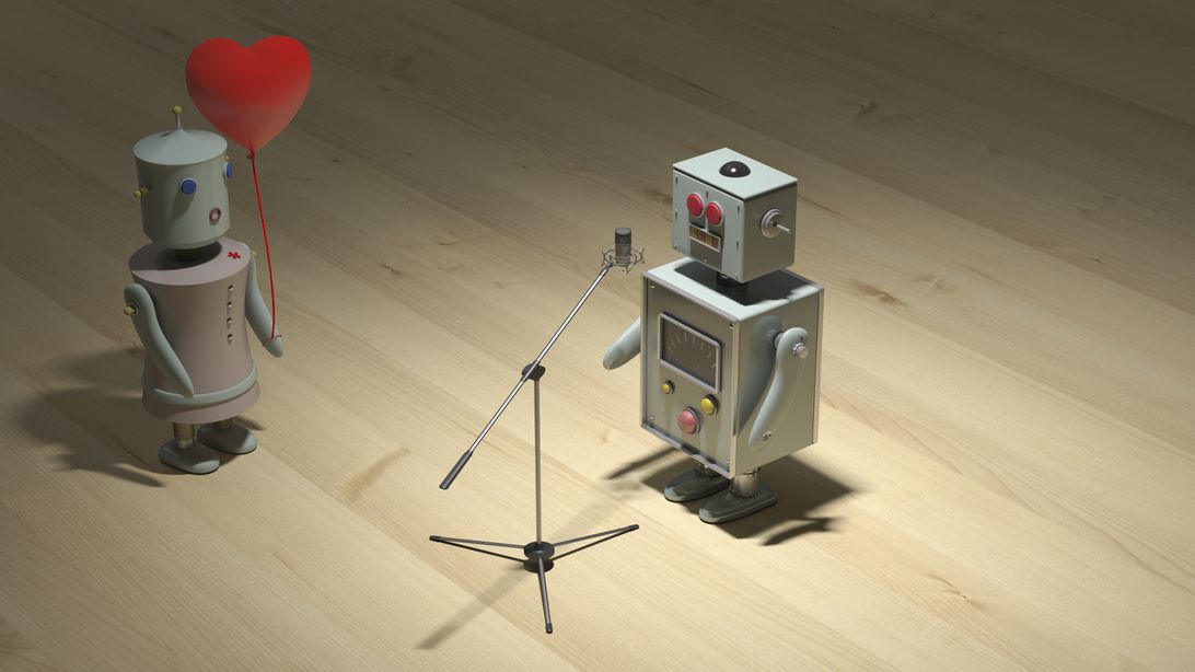 Robot singing a love song