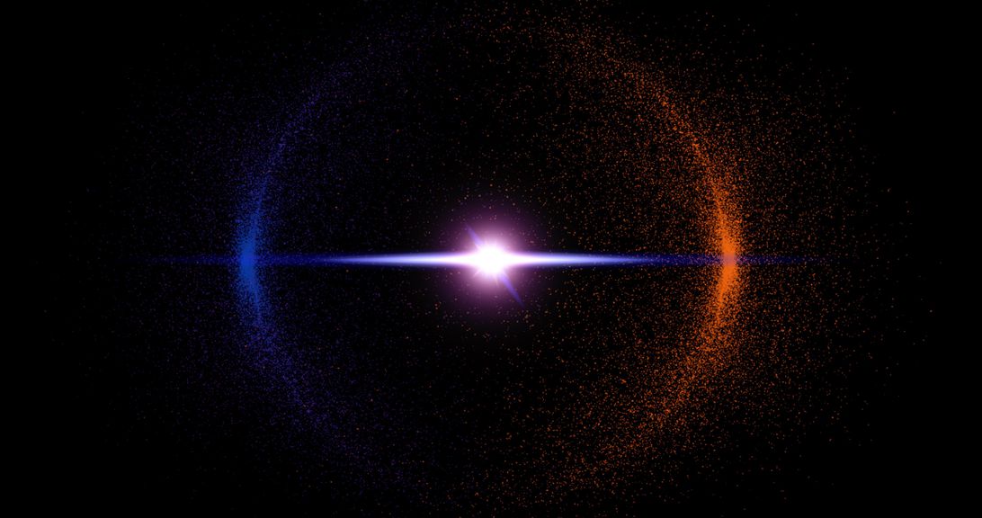 Illustration of a large starburst in a field of stars