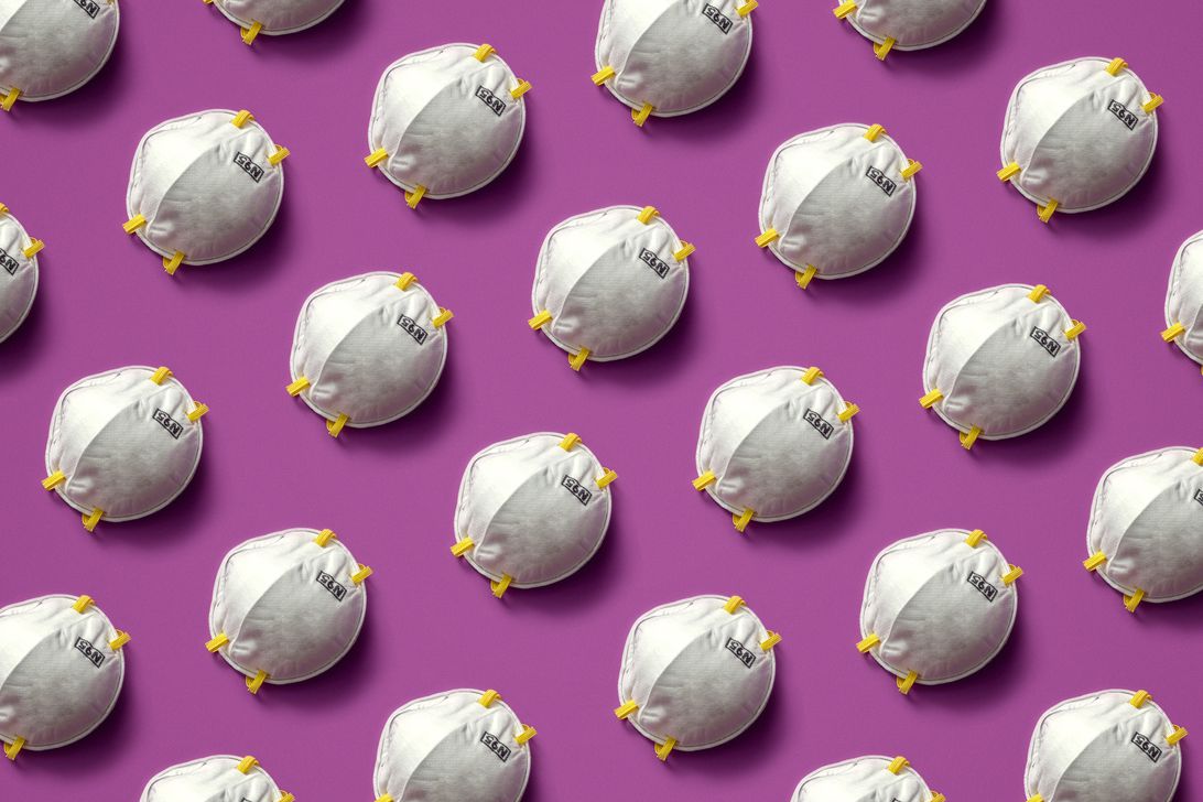 An array of N95 masks