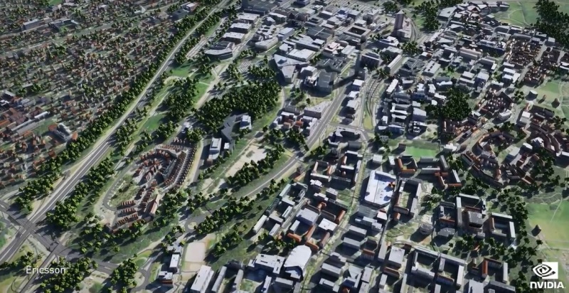 A scene from an Ericsson Omniverse scene.