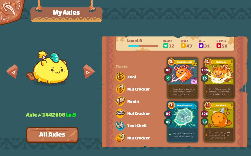 An axie in Axie Infinity