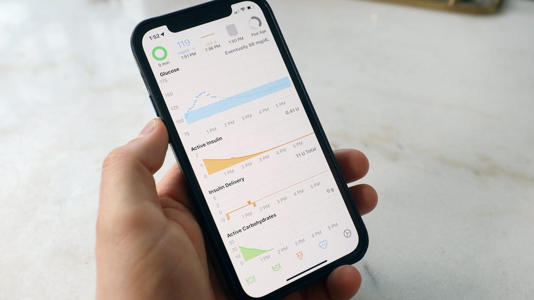 The Loop app dashboard displaying pump and blood sugar data