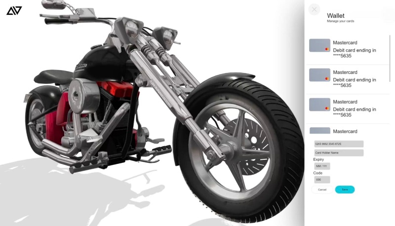 A motorcycle in TheMall.