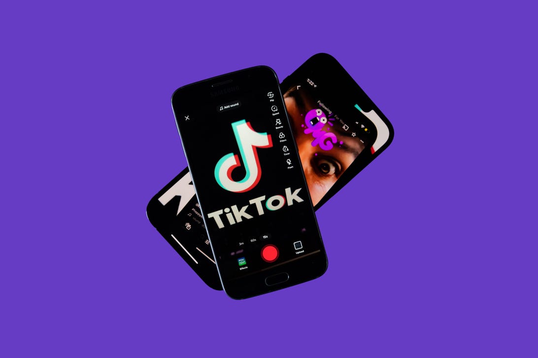 TikTok logo on a phone screen