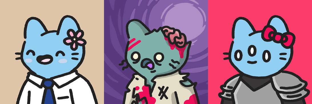 Three Cool Cats NFTs. 