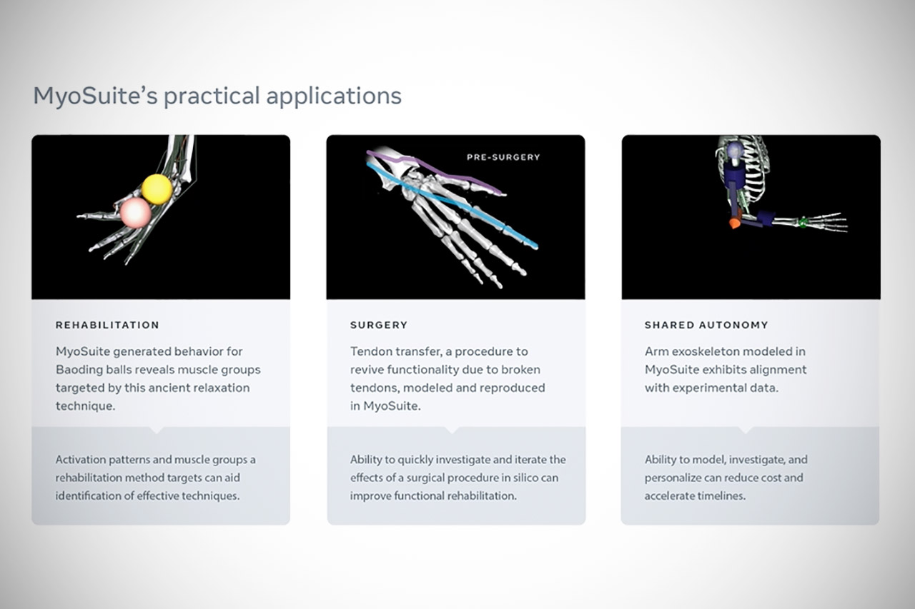 Meta MyoSuite Artificial Intelligence Platoform Muscoskeletal Models