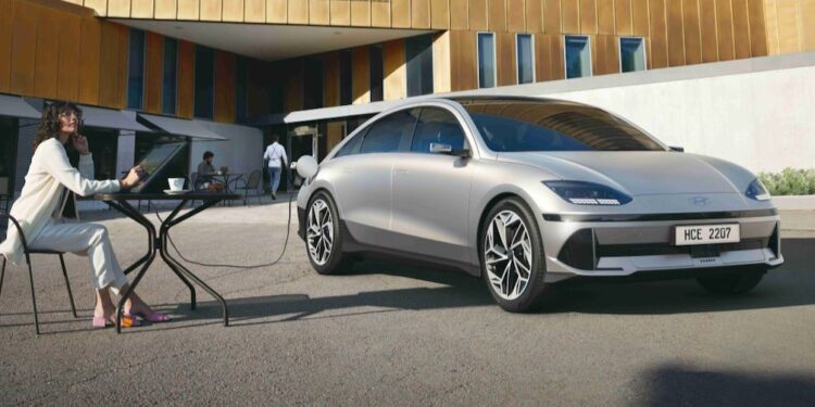 Hyundai’s electric Ioniq 6 streamliner has space to work away from home