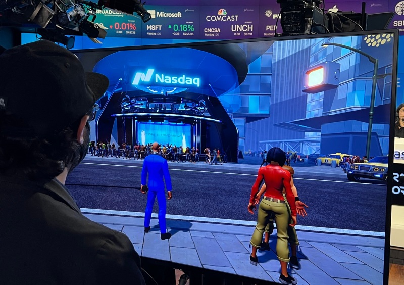 Nasdaq inside Core's metaverse.