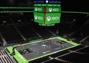 Microsoft made this WNBA court look like an Xbox loading screen