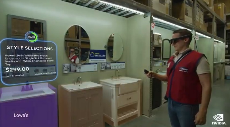 Using the Magic Leap 2 headset in a Lowes store.