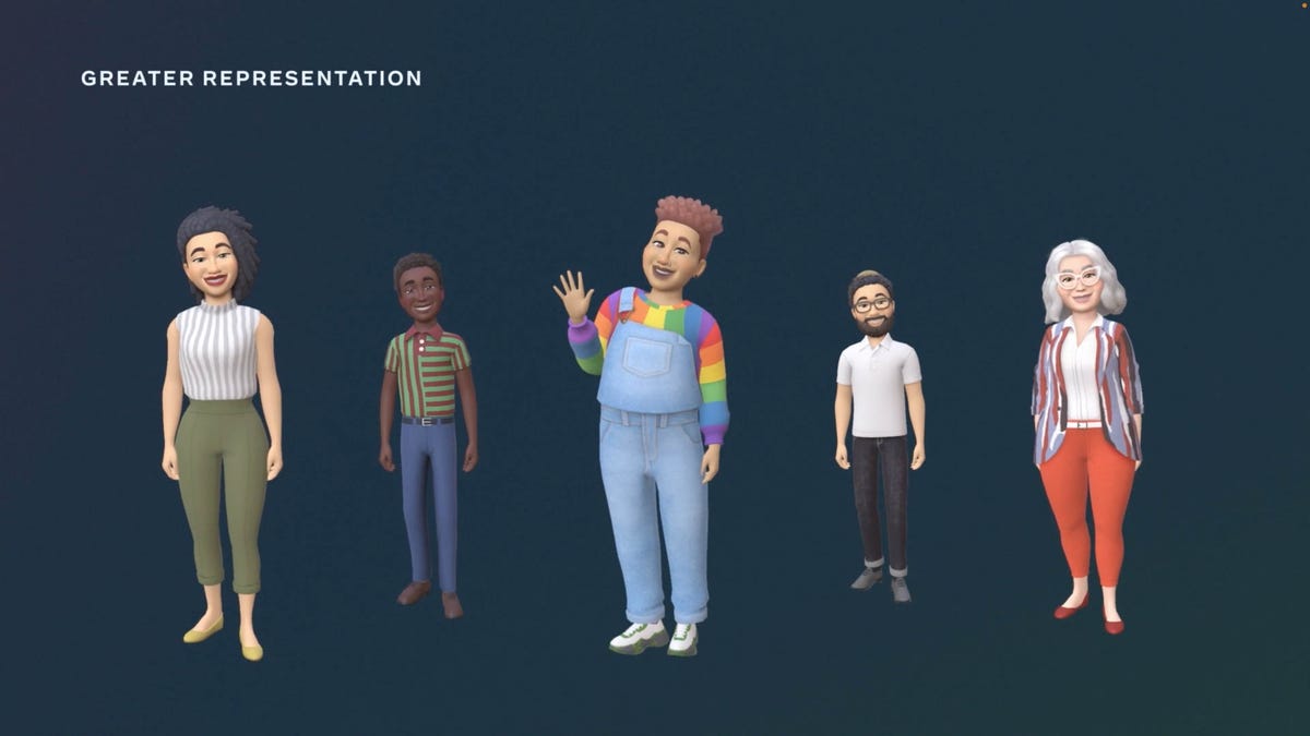 Five Meta avatars
