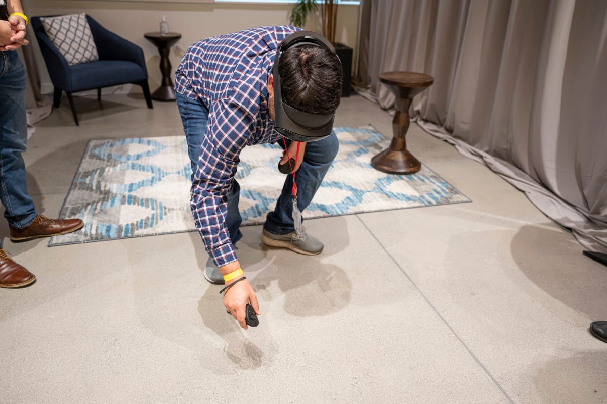 Bending down while using the Quest Pro