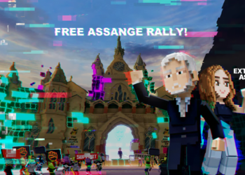 A Virtual Stand for Julian Assange: Political Rally in The Sandbox