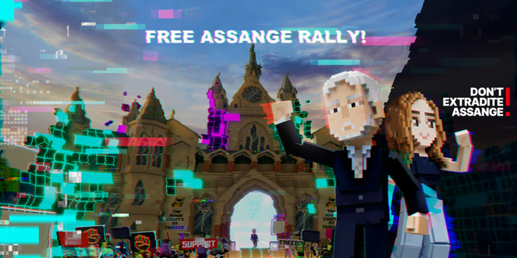 A Virtual Stand for Julian Assange: Political Rally in The Sandbox