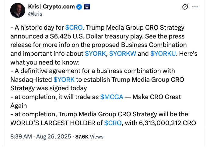 Donald Trump, Crypto.com, Companies, Policy, SPAC